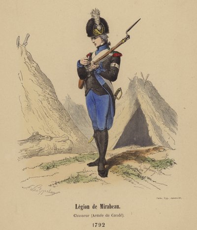 Legion of Mirabeau, Chasseur (Army of Conde), 1792 by French School